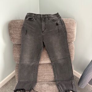 Joe's Jeans Distressed Cropped Jeans (The Blake; high rise wide leg crop)